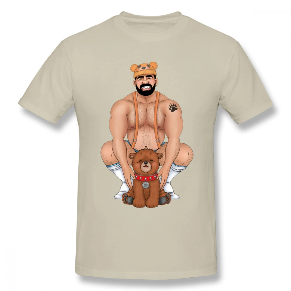 Гей мультфильм юмор Для мужчин T рубашка хипстер Geek 4XL 5XL 6XL из мультфильмов; из хлопка; с круглым вырезом пользовательские короткий рукав Фитнес Для мужчин - Цвет: Хаки