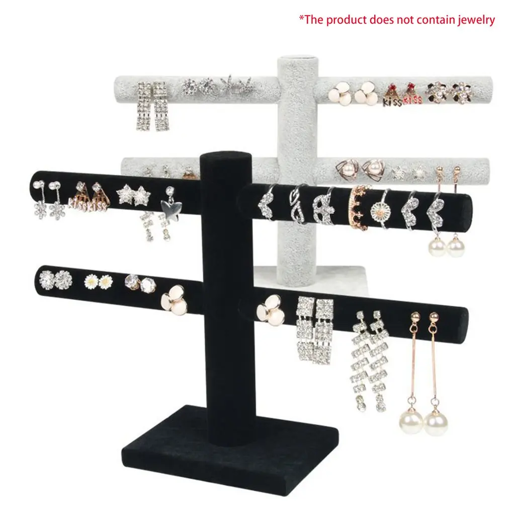 2 уровневая Т серьга в виде стержня подставка для ювелирных изделий фланелевые