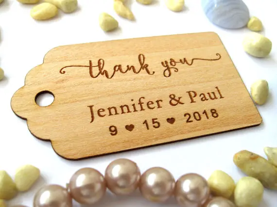 

Favour Wedding Thank you Favor bags tags, Wedding Gift tag personalized, Rustic Decor wood Hang Tags