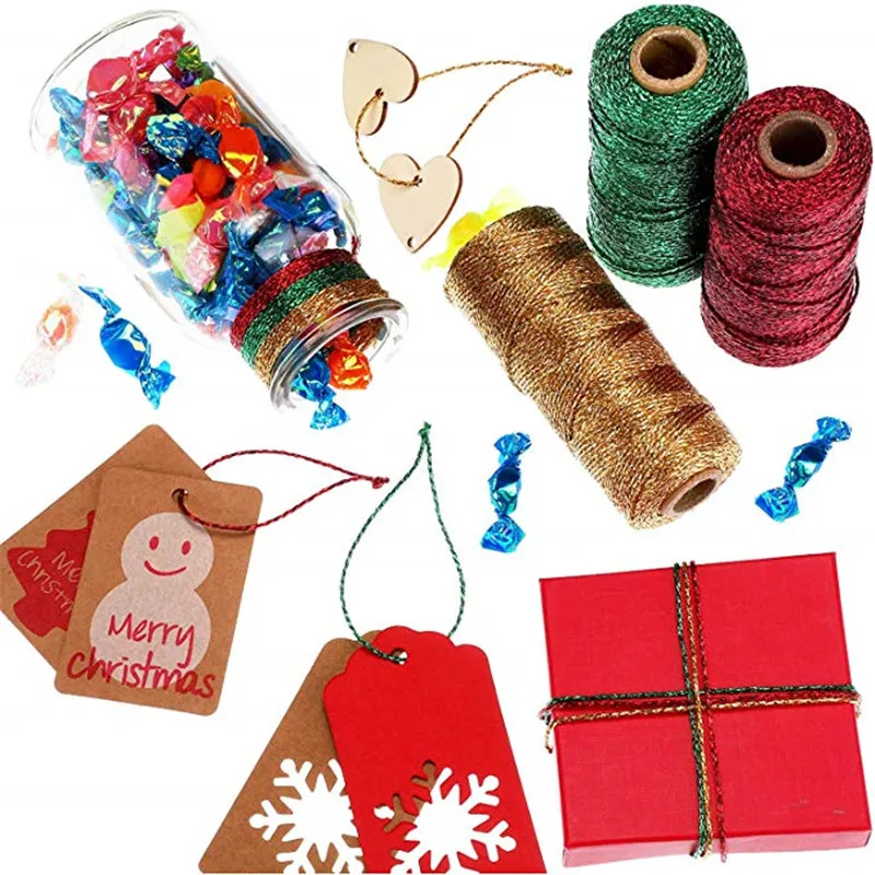 5 шт. 100 м металлические зеленые/красные/Золотые/серебряные пекаторы шпагат 3