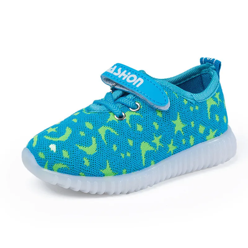 Mumoresip Soft Kids New Fashion Children Shoes With LED Light Up Luminous Glowing Sneakers Toddler Baby Boys Girls | Детская одежда и