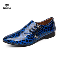 new handmade leopard men red bottom loafers gentleman luxury fashion stress shoes party sequin shoes men casual shoes