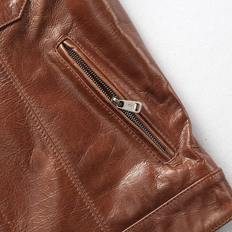 Жилет мужской из мягкой воловьей кожи профессиональная мотоциклетная куртка без