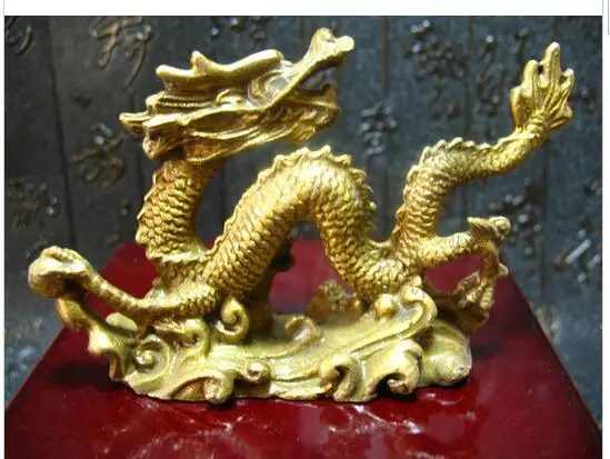 

Copper Brass Exquisite Home Chinese Zodiac Fengshui Pure Brass Wealth Dragon Statue living room decoration crafts