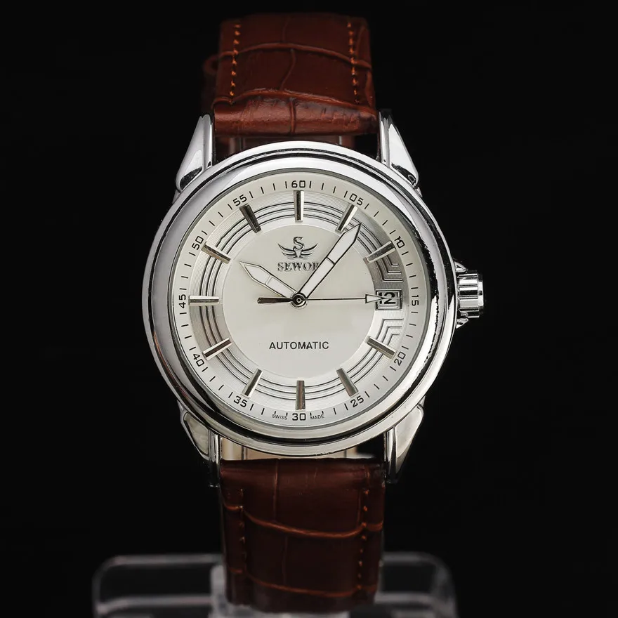 Часы наручные SEWOR Мужские автоматические брендовые механические деловые с датой