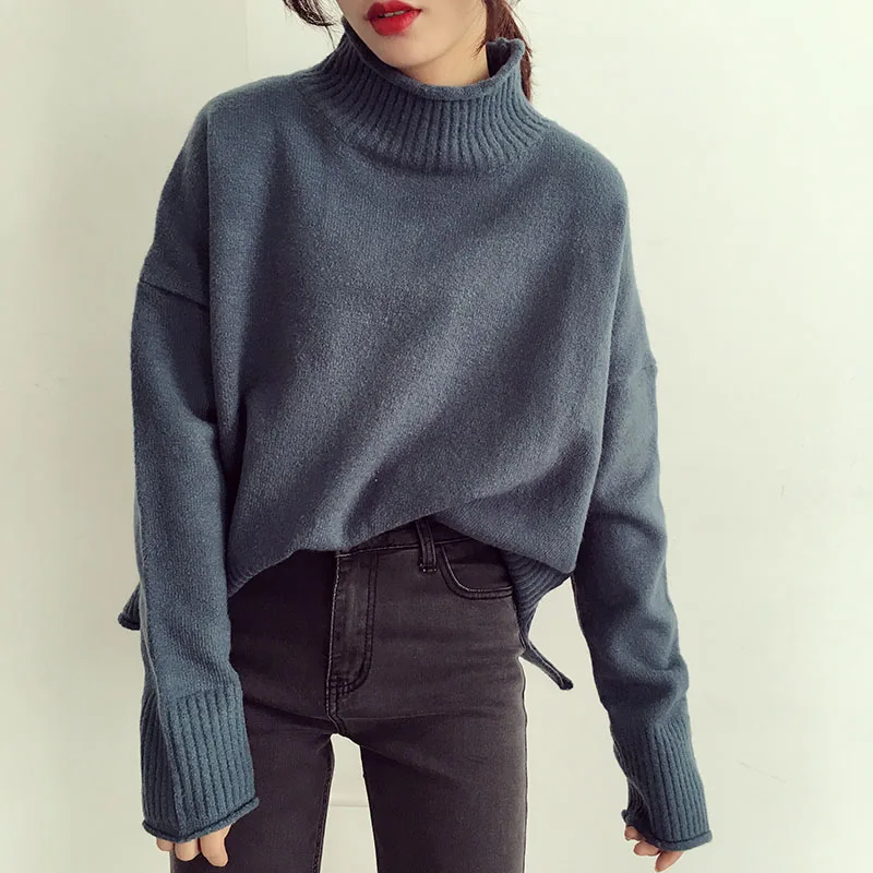 Свитеры для женщин водолазка длинный рукав стандартные пуловеры аппликации