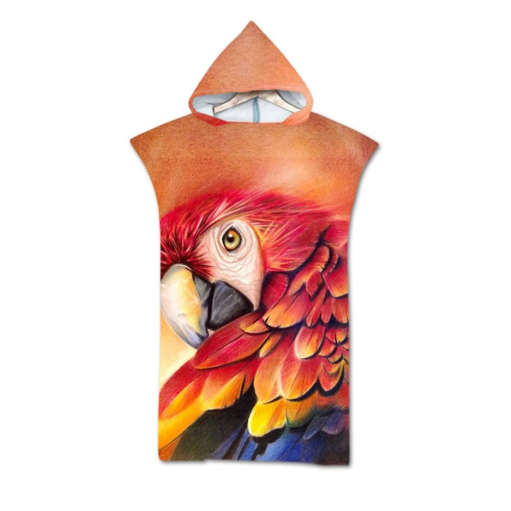 Бесплатная доставка полотенце с капюшоном для взрослых и детей тропическим