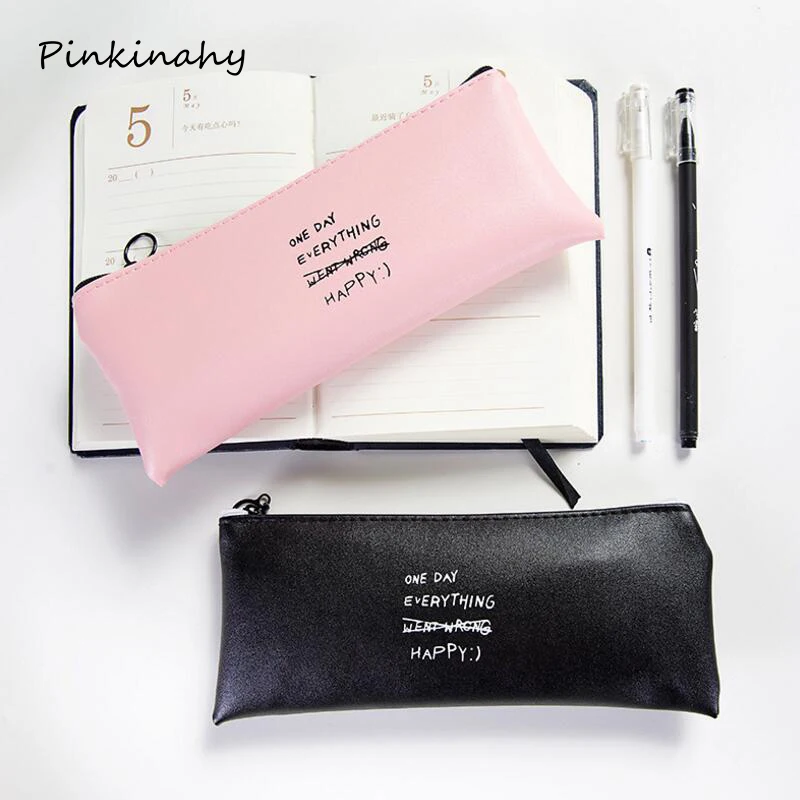 Простой розовый чехол для карандаша школьные принадлежности Bts канцелярские