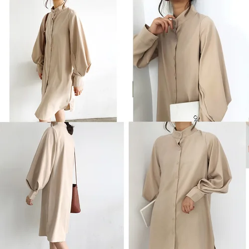 khaki SuperAen, Весенняя мода, женская рубашка, сплошной цвет, хлопок, дикие, повседневные, женские блузки, новинка, длинный рукав, женская одежда - Цвет: khaki