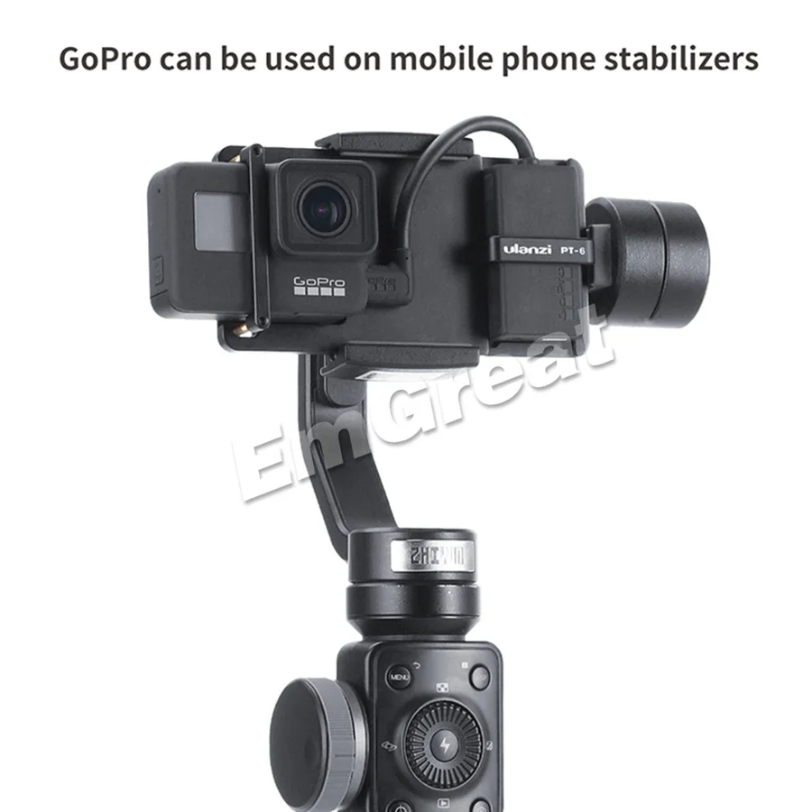 Ulanzi PT-6 Gopro пластина с микрофоном адаптер для 3-осевой карданный стабилизатор Moza Mini S Zhiyun Smooth 4 Feiyu Vimble 2 металлический чехол для экшн-камеры Gopro 7 6 5
