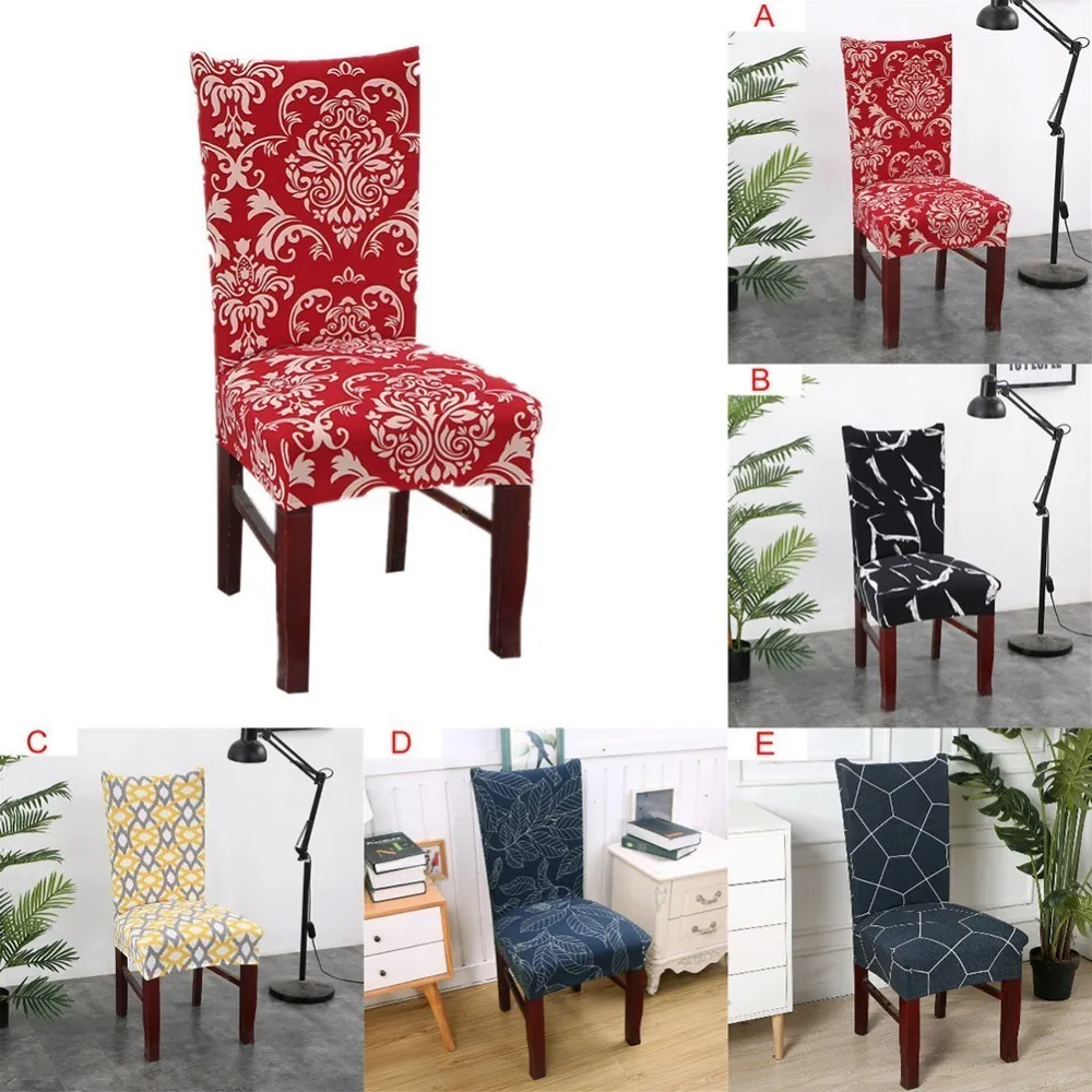 

Removable Printing Spandex Stretch Chair Cover Elastic Band Covers For Restaurant Wedding Banquet Hotel Dining Chair Slipcovers