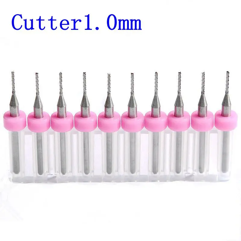 

1.0mm PCB Cutting MachineCNC Router Metal Wood End Milling Cutter Mini Carving Tools Tungsten Carbide 10PCS