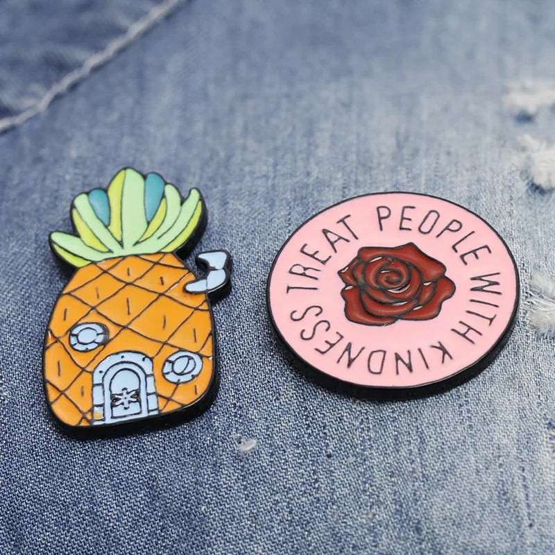 Модный дом в форме ананаса брошь виде мультяшного персонажа эмалированная с