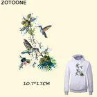Цветные наклейки ZOTOONE в стиле ретро с чернилами, 10,7*17 см, нашивки с птицами для одежды, сделай сам, женская футболка, куртка класса А, термоперенос F