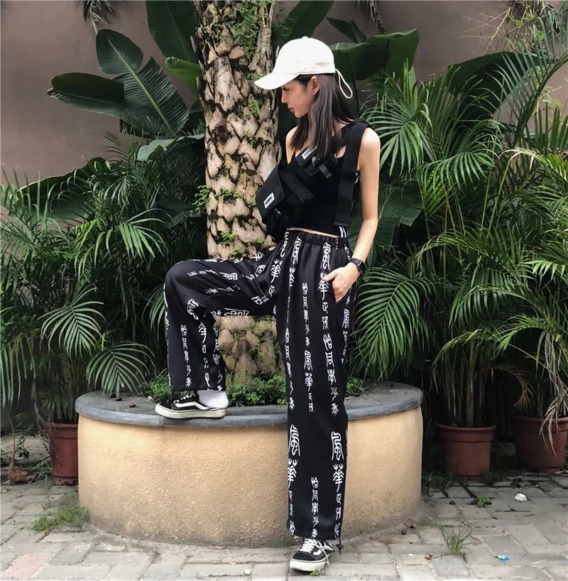 Pantalon femme Повседневные осенние японские Harajuku стиль bf винтажные свободные широкие брюки с высокой талией брюки pantalones mujer