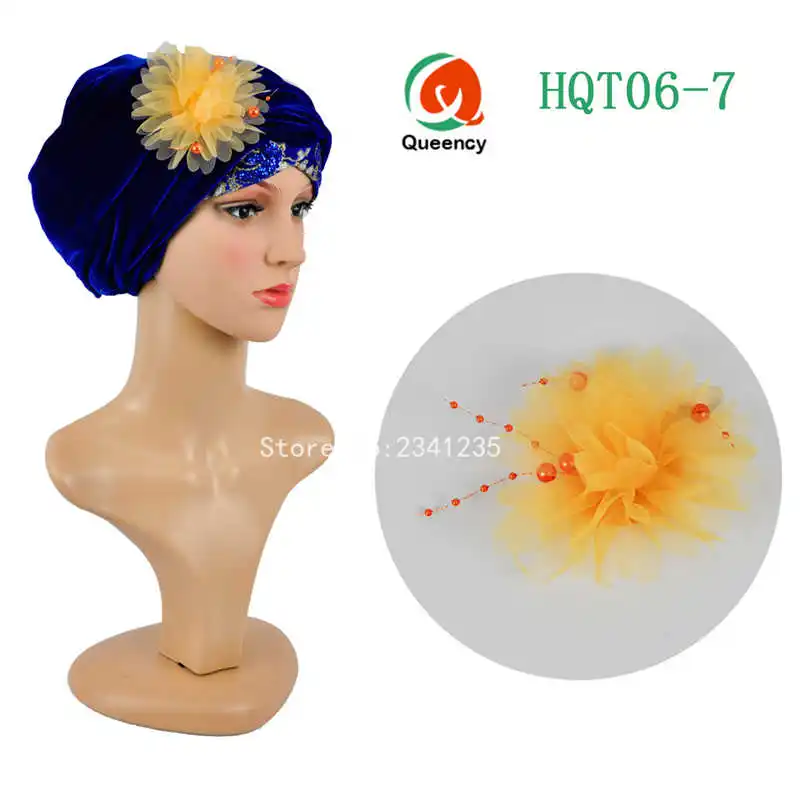 HQT06 Новый дизайн 3d наклейка с красивыми цветами брошь Африканский головной убор