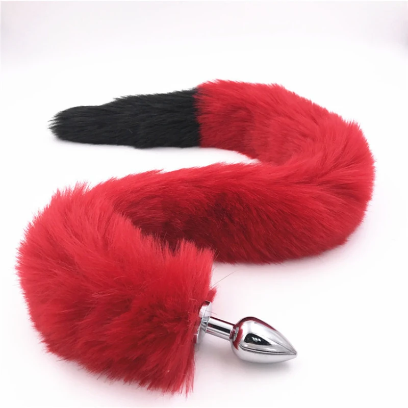 Анальная пробка 3 размера анальная с искусственным животным хвостом из