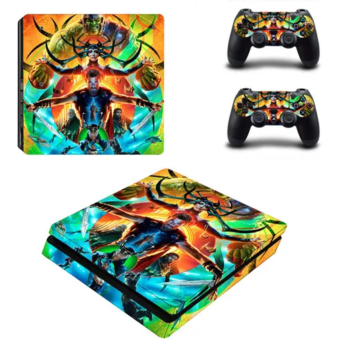 YSP4S-1761 Мстители Капитан Америка PS4 тонкая кожа Наклейка для playstation 4 консоли и 2 контроллеров PS4 Slim Skins Наклейка виниловая - Цвет: YSP4S-1761