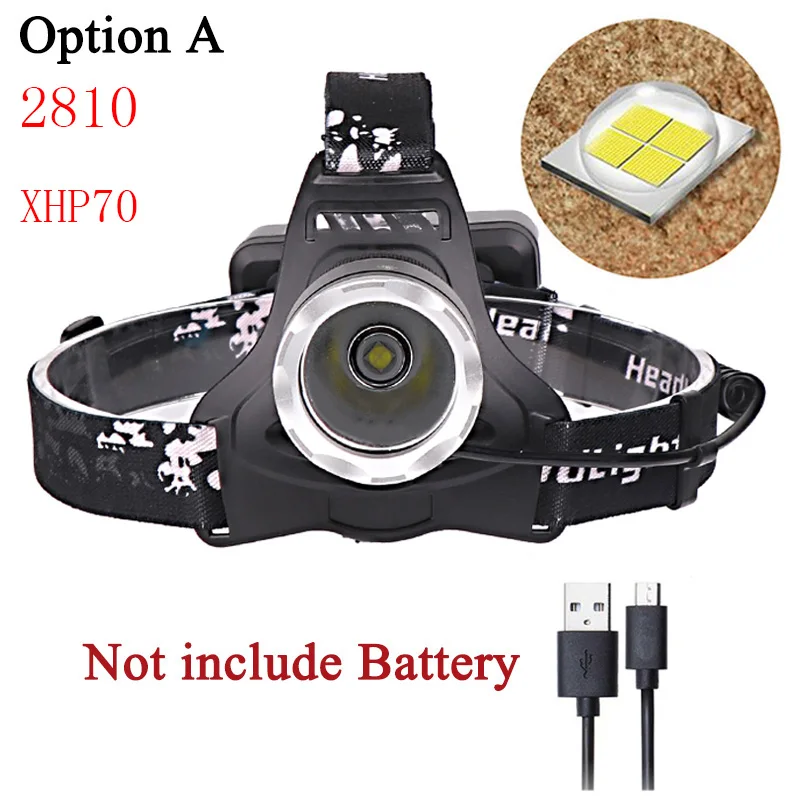 Litwod Z202810 32 Вт чип XHP70 высокомощный светодиодный налобный фонарь 32000LM мощный головной светильник, Головной фонарь, фонарик, налобный светильник - Испускаемый цвет: OPtion A