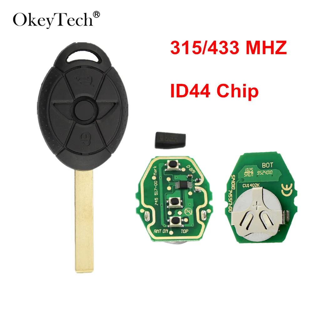 Okeytech замена 3 кнопки дистанционный смарт ключ брелок для BMW Mini Cooper 315/433 МГц с PCF7935