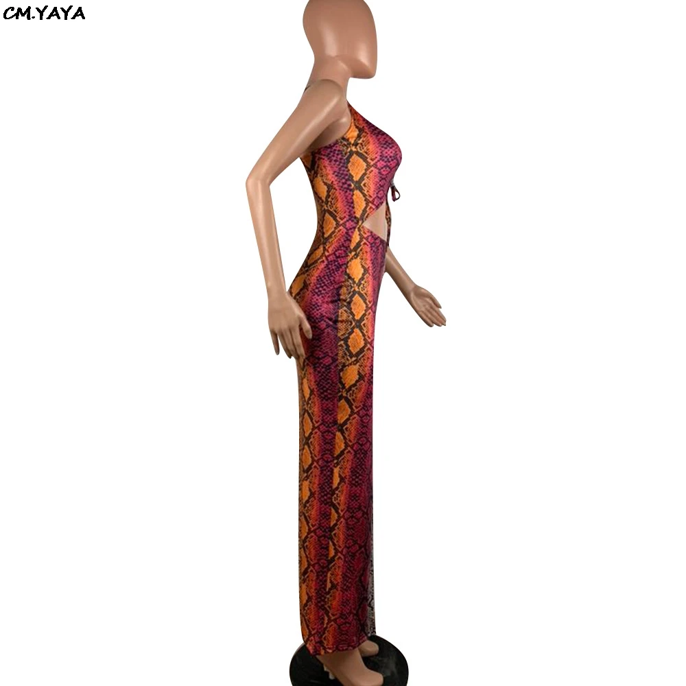 2019 для женщин Новинка лета цветные принт змеиной кожи на тонких бретелях с v