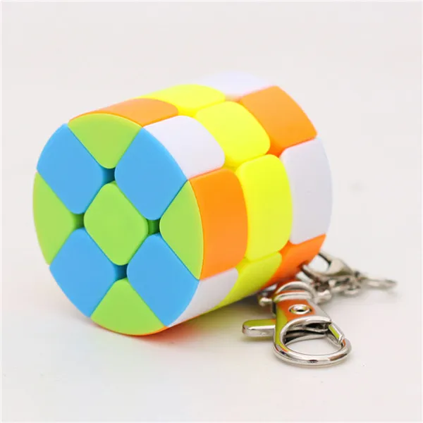 cylinder Zcube брелок мини 2x2 3x3 трехгранник цилиндр магический куб креативный куб подвесные украшения-красочные - Цвет: cylinder