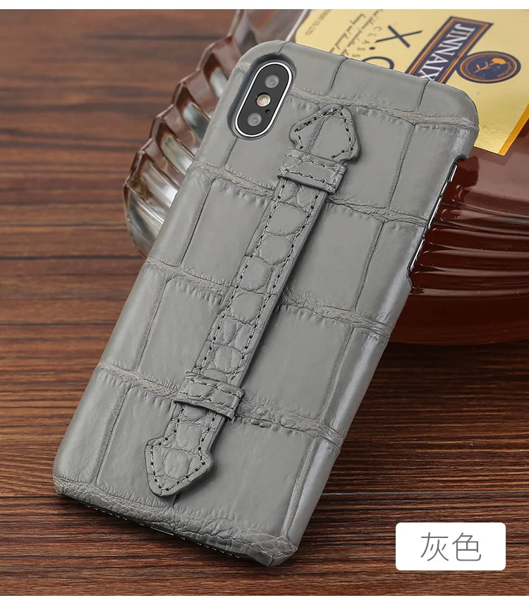 Роскошный крокодиловый Чехол для телефона для iPhone 11 X Xr Xs Max чехол из натуральной крокодиловой кожи с ремешком и подставкой задняя крышка для 6 6S 7 8 Plus чехол