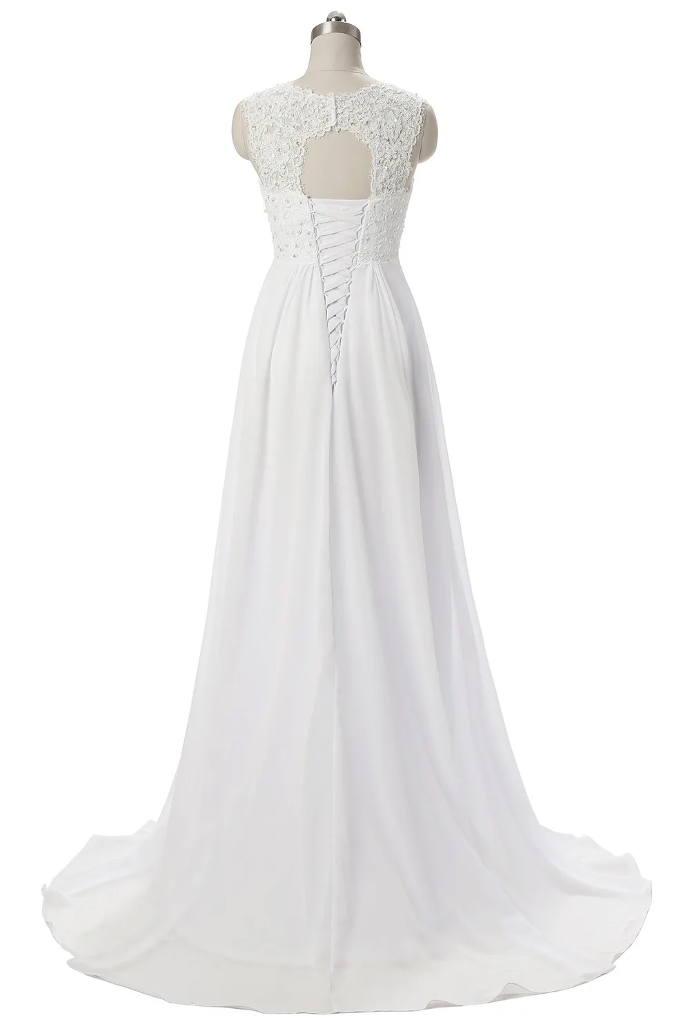 Шифоновое платье трапеция VKBRIDAL длинное подружки невесты с открытой спиной и