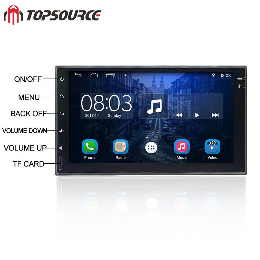 Автомобильный радиоприемник TOPSOURCE Универсальный 7 дюймов 2 din Android автомагнитола с