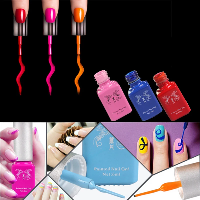 2016 новый тренд 6 мл УФ гель для ногтей гелевая подводка рисования Гель инструмент