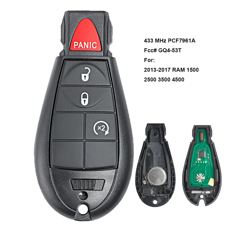 Keyecu новинка сменный ключ для электронной сигареты Dodge RAM 2013 2014 2015 2016 2017 2018 R 4 кнопки
