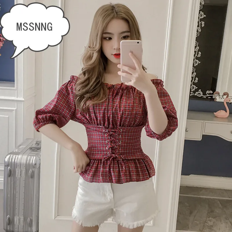 MSSNNG 2019 новый корейский модный воротник слов нагрудный корсет деревянные FLve-Point