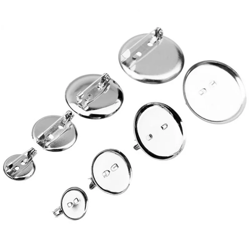 Основа для круглой броши кабошон заготовки с булавками камея основа ювелирных