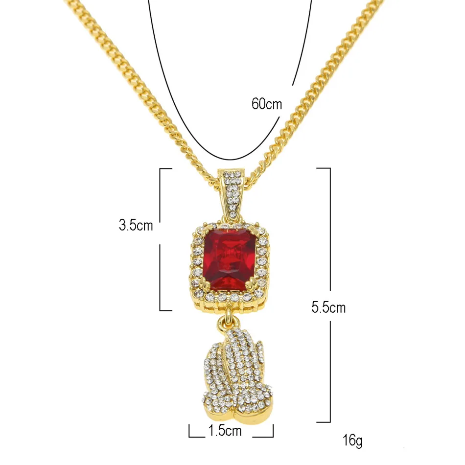 Подвеска UWIN Мужская в стиле хип-хоп Золотая подвеска на руки квадратная руку с