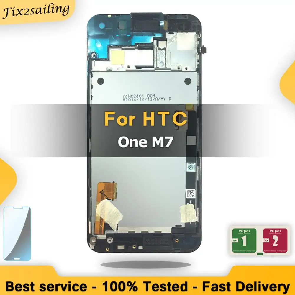 ЖК-дисплей высокого качества для HTC One M7 802D 802 Вт сенсорный стеклянный дигитайзер в