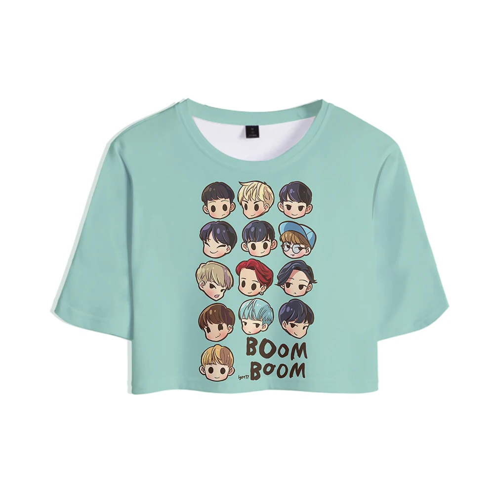 Женский укороченный топ с 3D принтом Kpop Bang Store модные летние футболки коротким