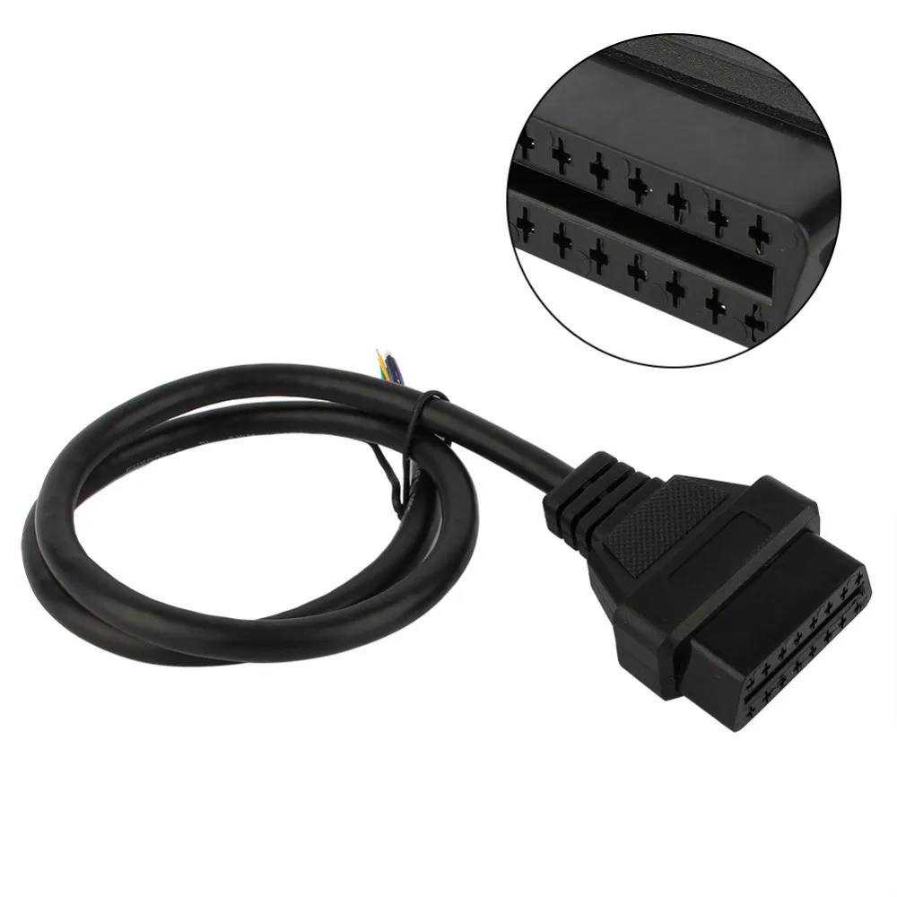 OBD2 16pin гнездовой разъем для того, чтобы открыть OBD кабель obd-ii OBD ii ODB2 16 контактный разъем OBD 2 адаптера переменного тока 30 см Длина