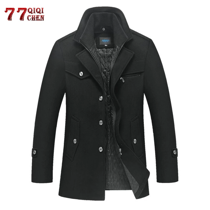 Зимнее шерстяное пальто для мужчин плотное теплое Casaco Masculino Palto Jaket мужские