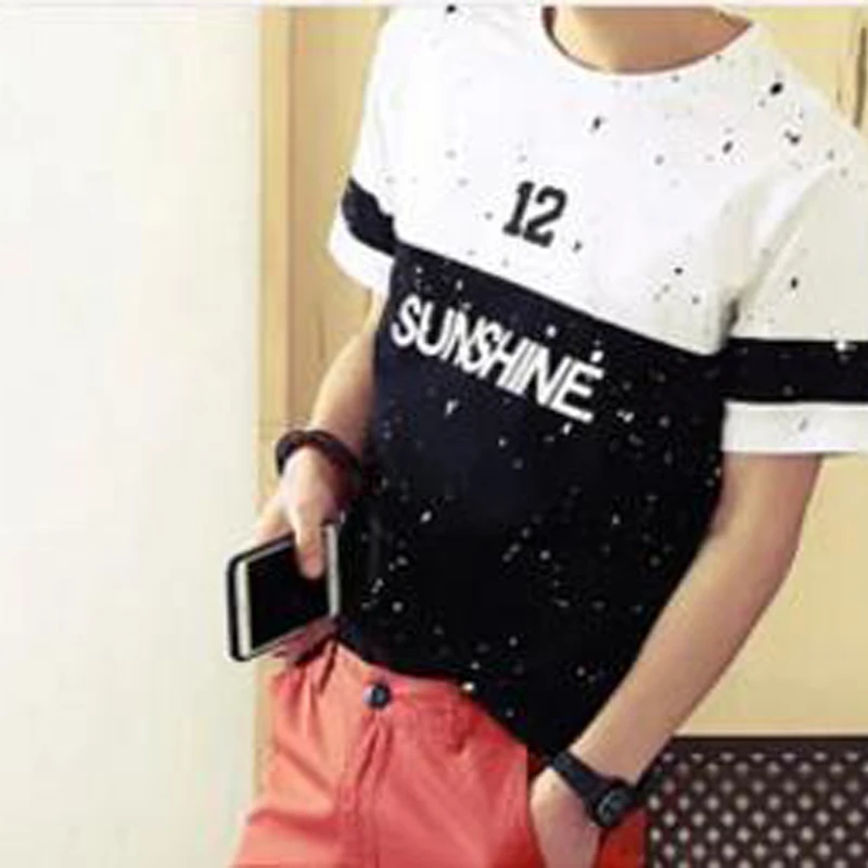 2016 New spring summer boy t shirts student T Shirts Men's Slim Fit Stylish Short-Sleeve Breathable men tops XD2625 | Мужская одежда