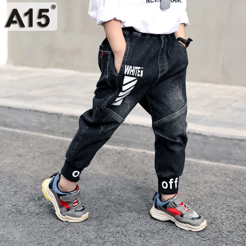 2019 детские джинсы брюки для мальчиков джинсовые подростков штаны больших