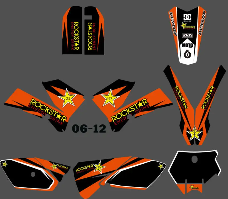 H2CNC GRAPHICS &amp BACKGROUND DECAL STICKER Kits Fit for KTM SX 85 SX85 2006 2007 2008 2009 2010 2011 2012 | Автомобили и