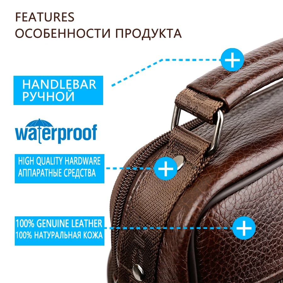 Мужская Дорожная деловая сумка через плечо из бычьей кожи |