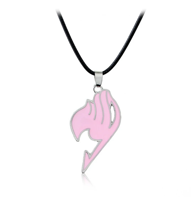 Pink Лидер продаж, 6 цветов, модная подвеска в стиле аниме, сказочный хвост, кожаная веревка колье, ювелирные изделия для мужчин и женщин, подарки - Окраска металла: Pink