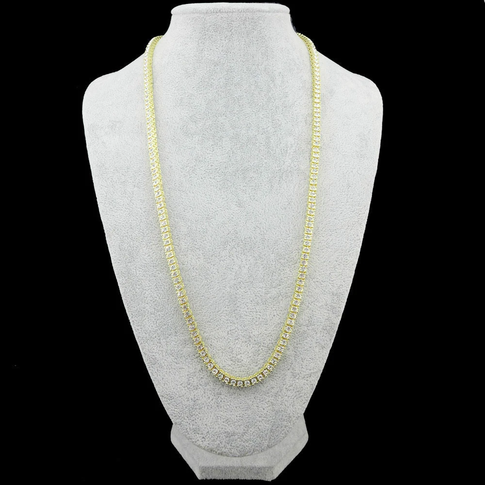 Панк Для мужчин хип хоп 1 ряд сплав Цепочки и ожерелья Bling льдом теннис однорядные