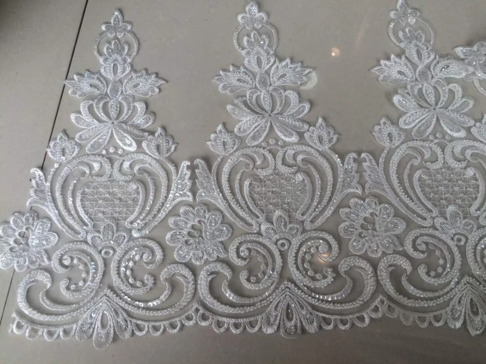 Красивая отделка для вуали новый стиль вышитая Свадебная кружевная ткань DiuDiu 61001