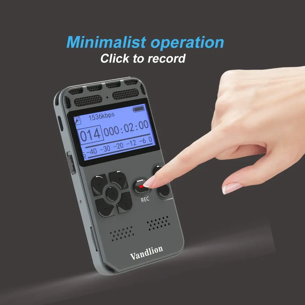 Vandlion Цифровой диктофон аудио запись Диктофон MP3 светодиодный дисплей Голосовая активация 8 Гб 16 Гб памяти шумоподавление V35