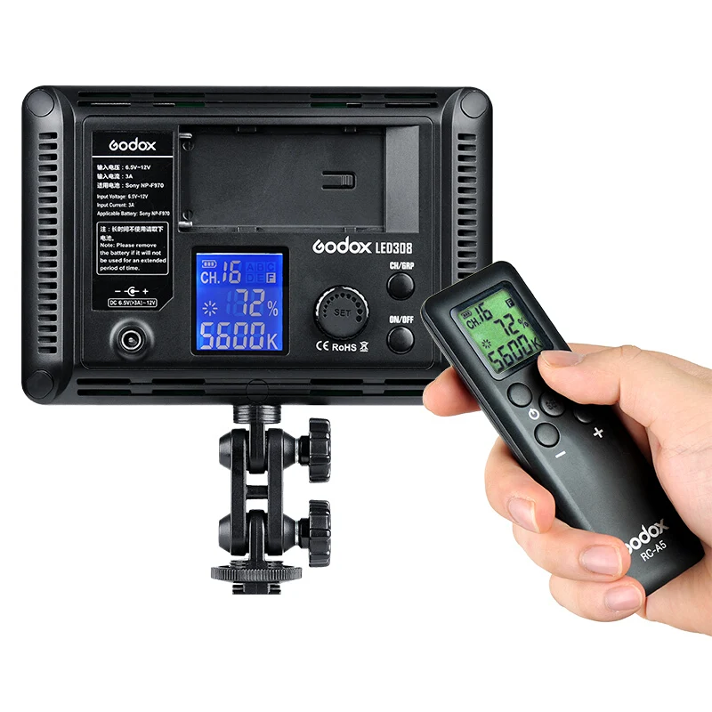Новый светодиодный светильник Godox 308C двухцветный с регулируемой яркостью 5500K/3300k