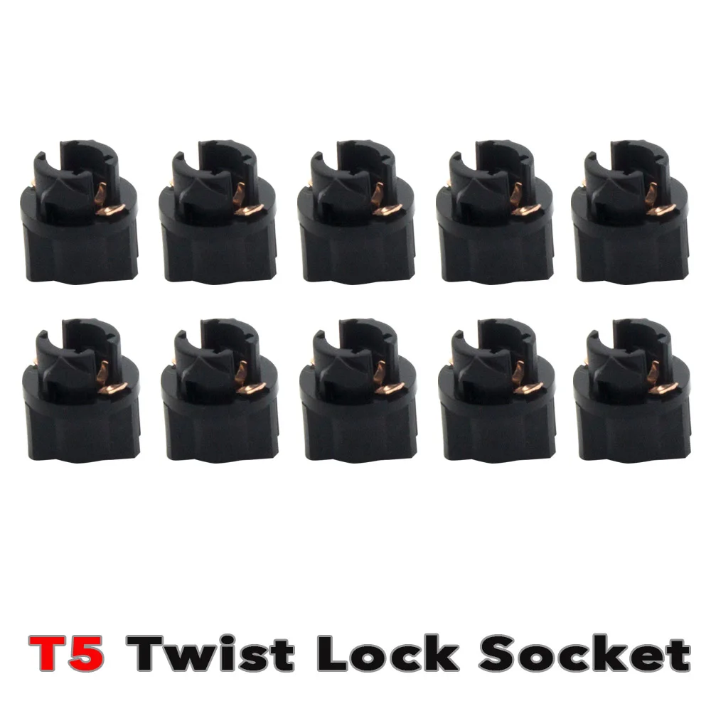 50 Pcs T5 Twist Lock Socket Wedge 3/8