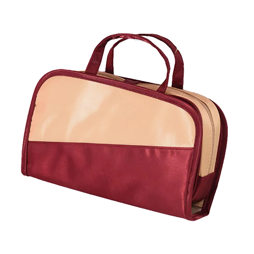 Wine Red Khaki Горячая 2 в 1 дорожная косметичка Женская Большая водонепроницаемая косметичка - Цвет: Wine Red Khaki