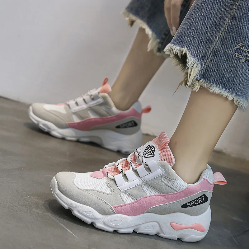 2018 Популярная Корейская версия осенне зимней обуви для бега на толстой подошве